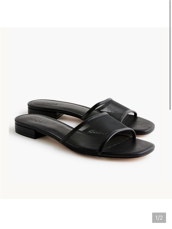 J. Crew Factory Shoes - J. Crew Factory Black Mesh Slide Sandals